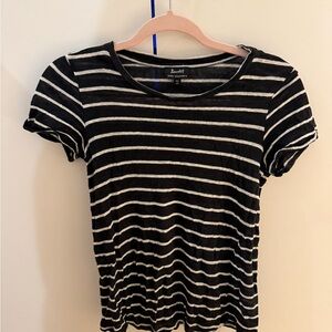 Bardot Black and White Striped Short Sleeve Tee
